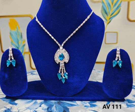 Aqua Blue Stone Necklace