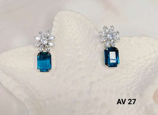 Blue AD Stud Earrings