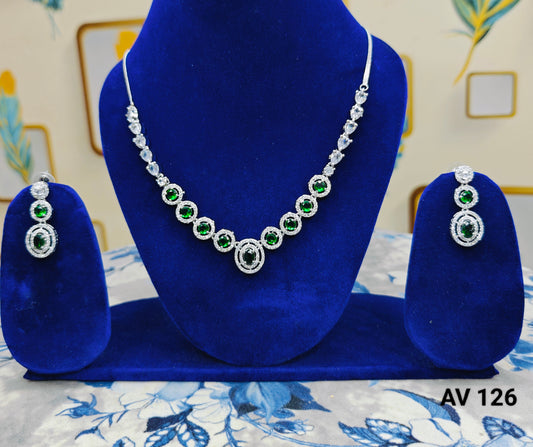 Dark Green AD Choker Necklace