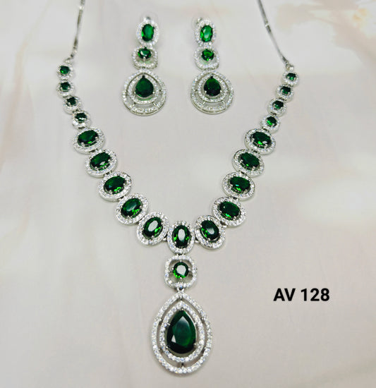 Dark Green AD Necklace