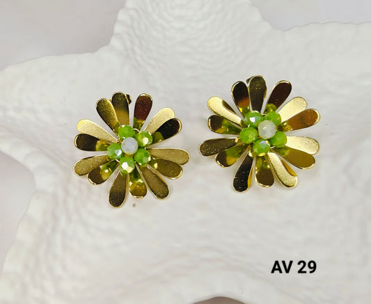 Green Flower Stud