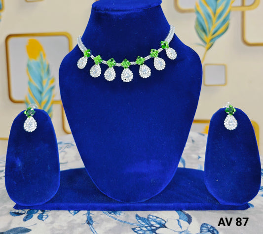 Elegant Light Green AD Choker Set