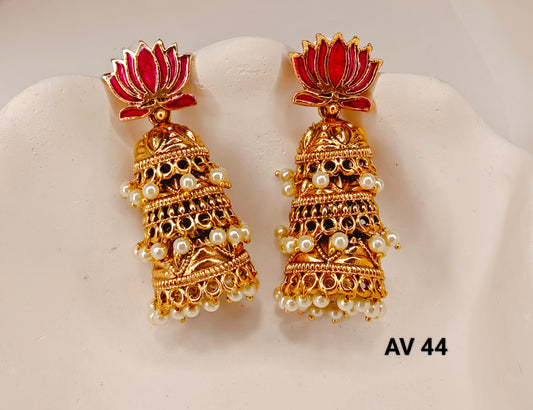 Lotus Mix Layer Jhumka