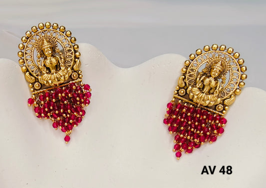 Matte Finish Laxmi Pearl Earrings