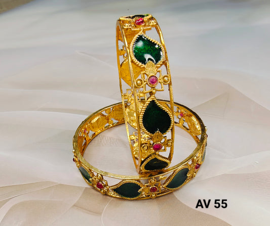 Palakka Bangles ( One Pair ) (Size 2.4,2.6,2.8)