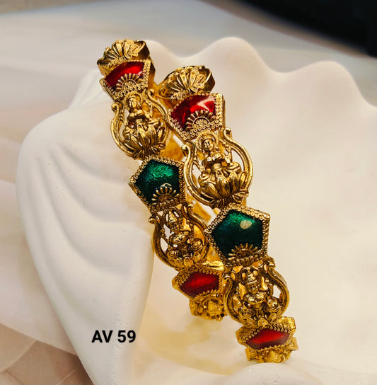 Palakka Laxmi Dual Colour Bangles ( Sizes 2.4, 2.6)