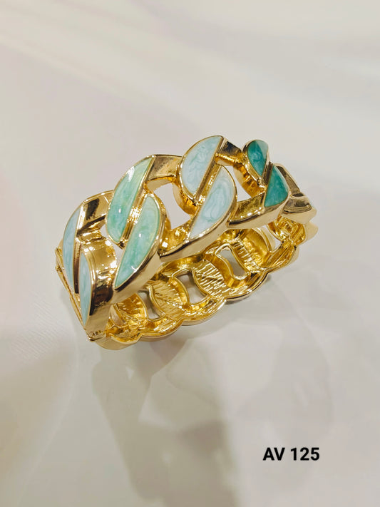Gold-Plated Multi coloured Stone Bracelet