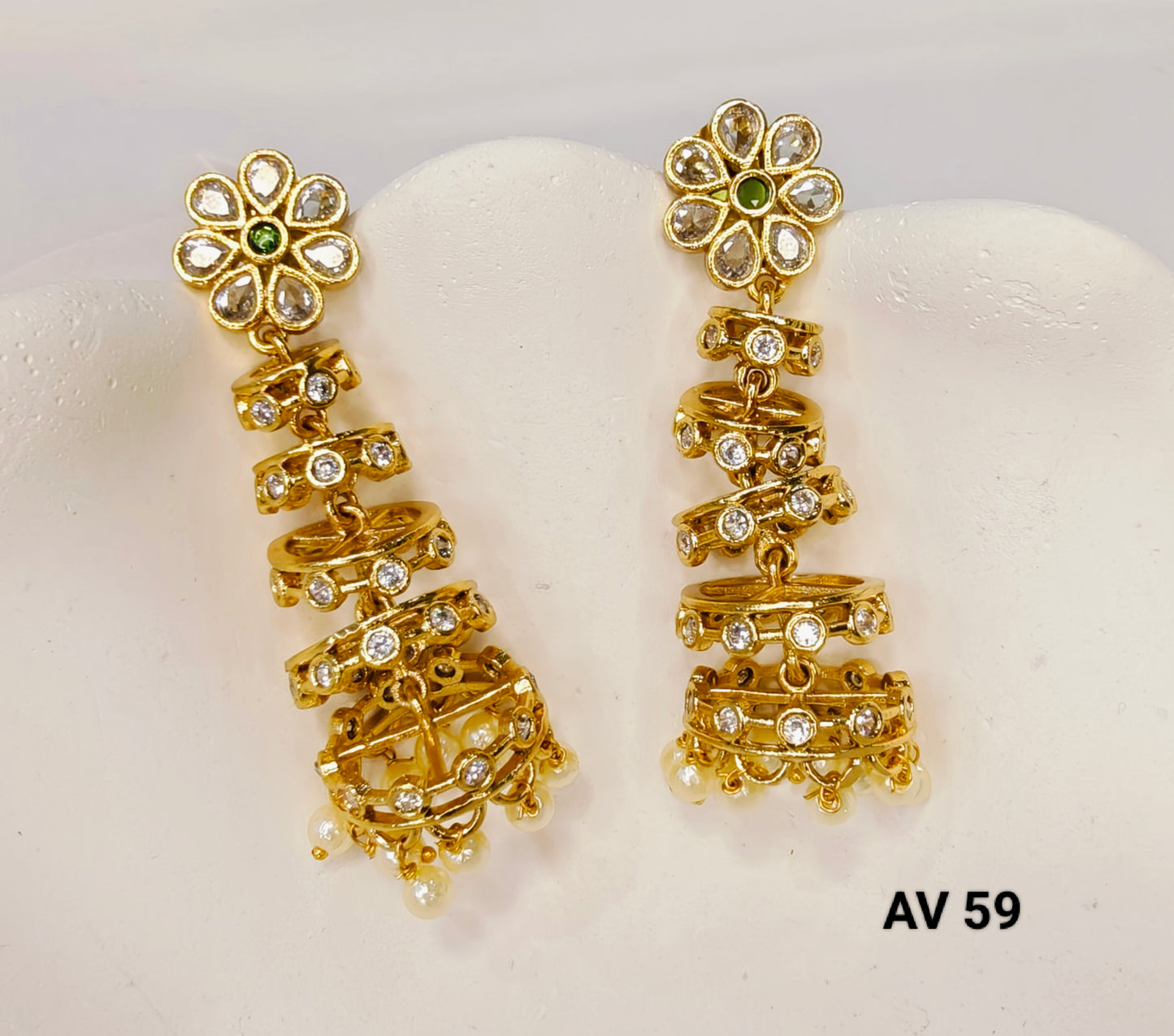 Premium Matte Finish AD Earrings