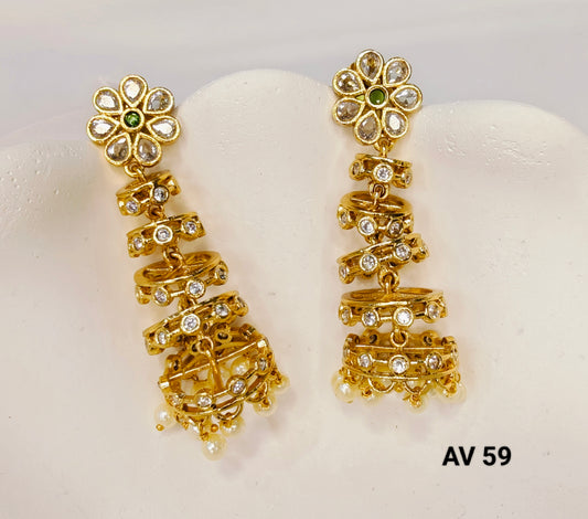Premium Matte Finish AD Earrings