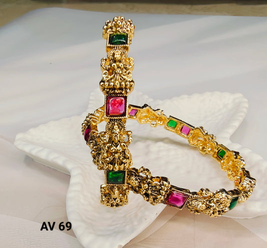 Premium Matte finish Laxmi Multi colour Bangles ( Size - 2.4, 2.6)