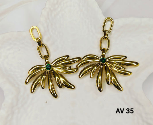 Western Green Stone Earrings