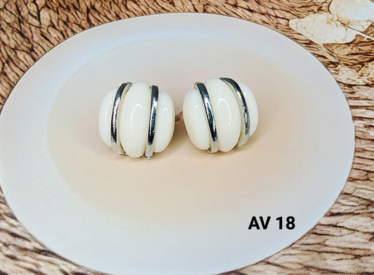 Western White Stud Earrings