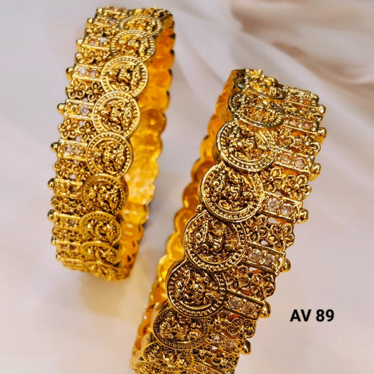 Gold finish Lakshmi Coin Bridal Bangles