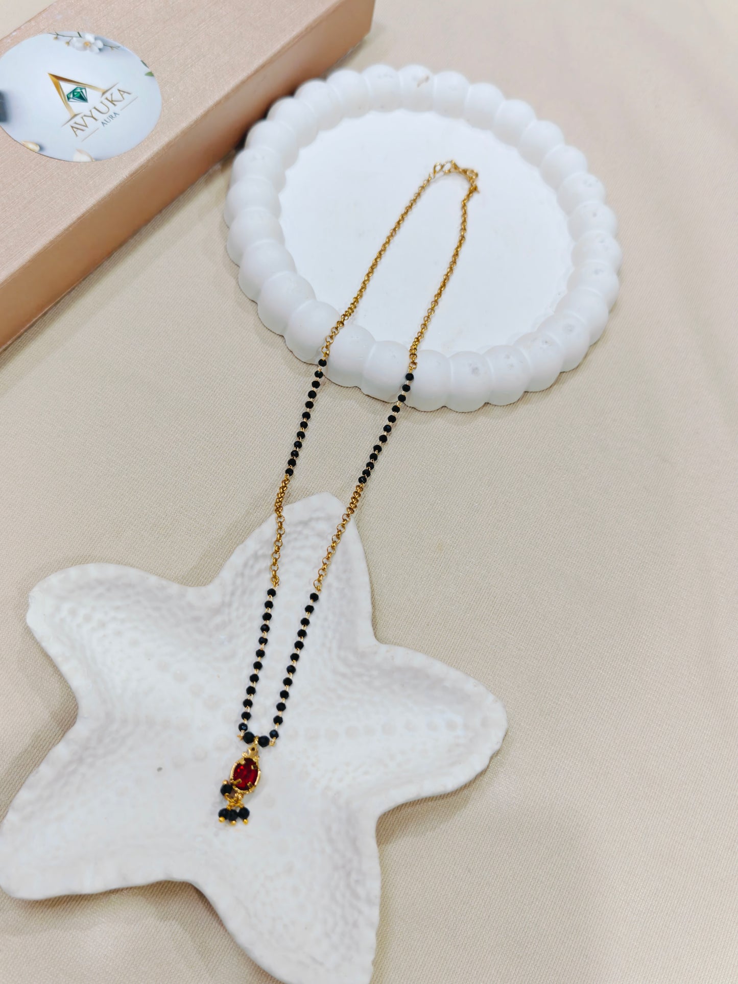 Daily wear Mangalsutra with Teardrop -shaped stone pendant
