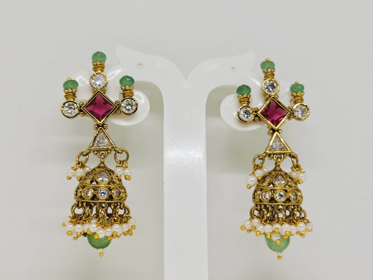 Jadau Kundan Jhumkas