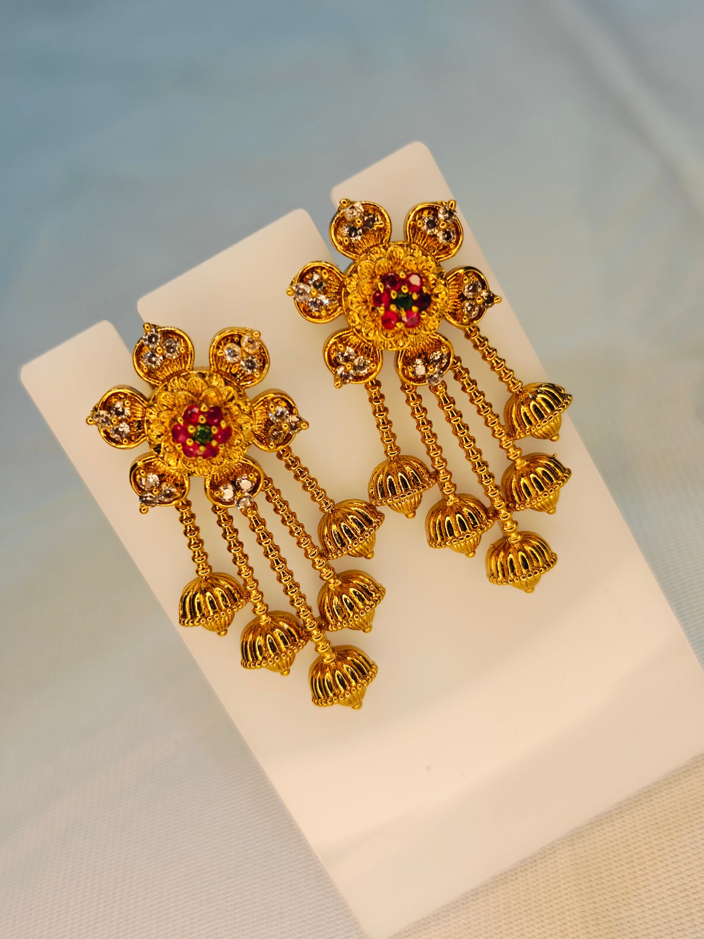 Antique Floral Kashmiri Earrings
