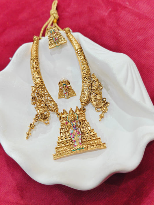 Hasli Enamel Gopuram Choker