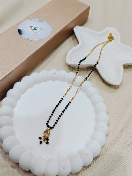 Daily wear Mangalsutra with Teardrop -shaped stone pendant
