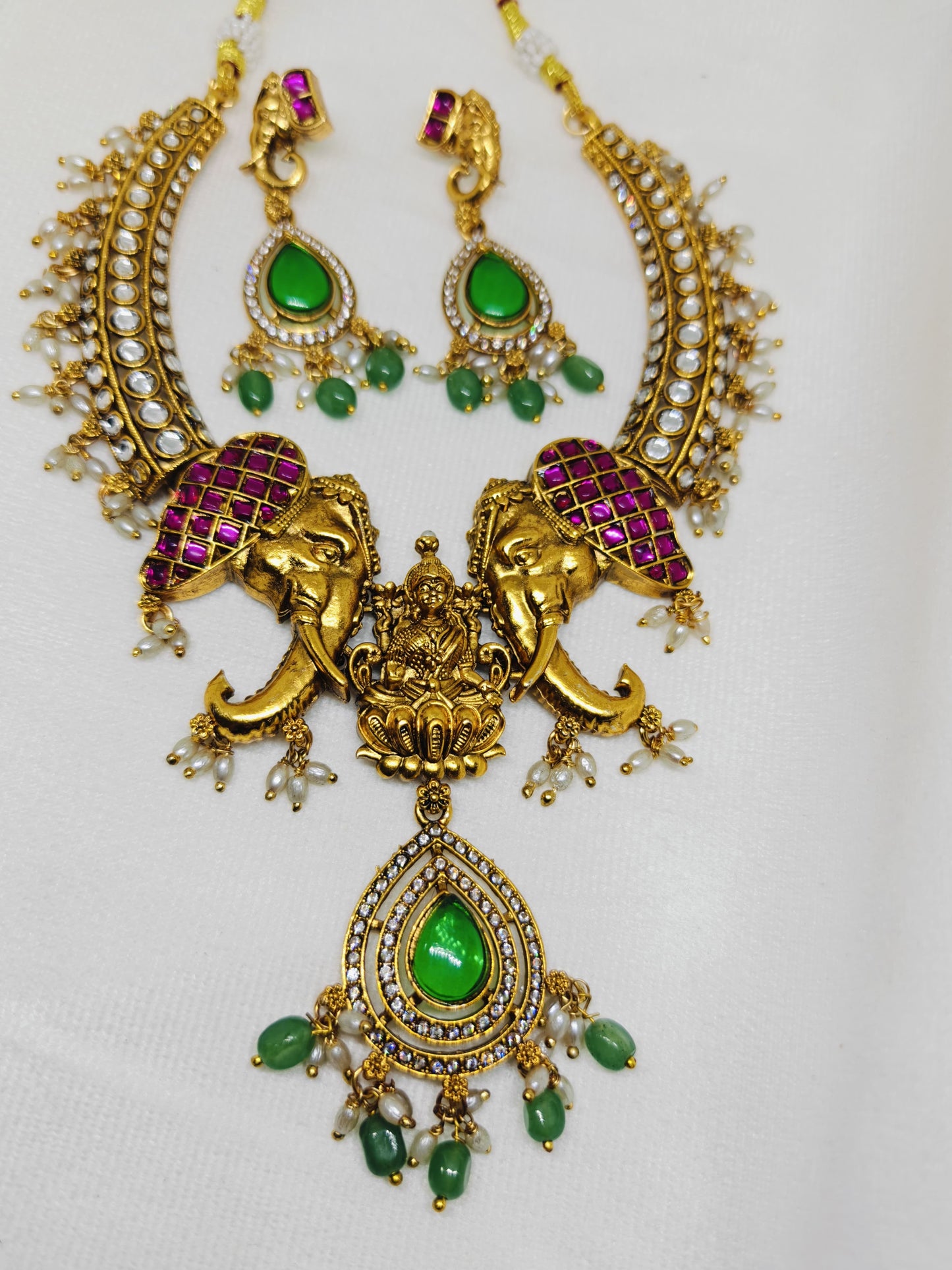 Lakshmi Elephant Hasli Necklace