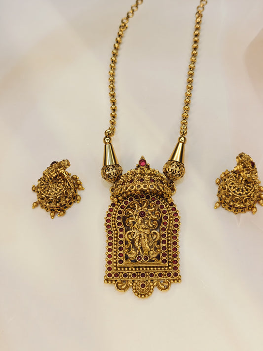 Radha Krishna Pendant Necklace