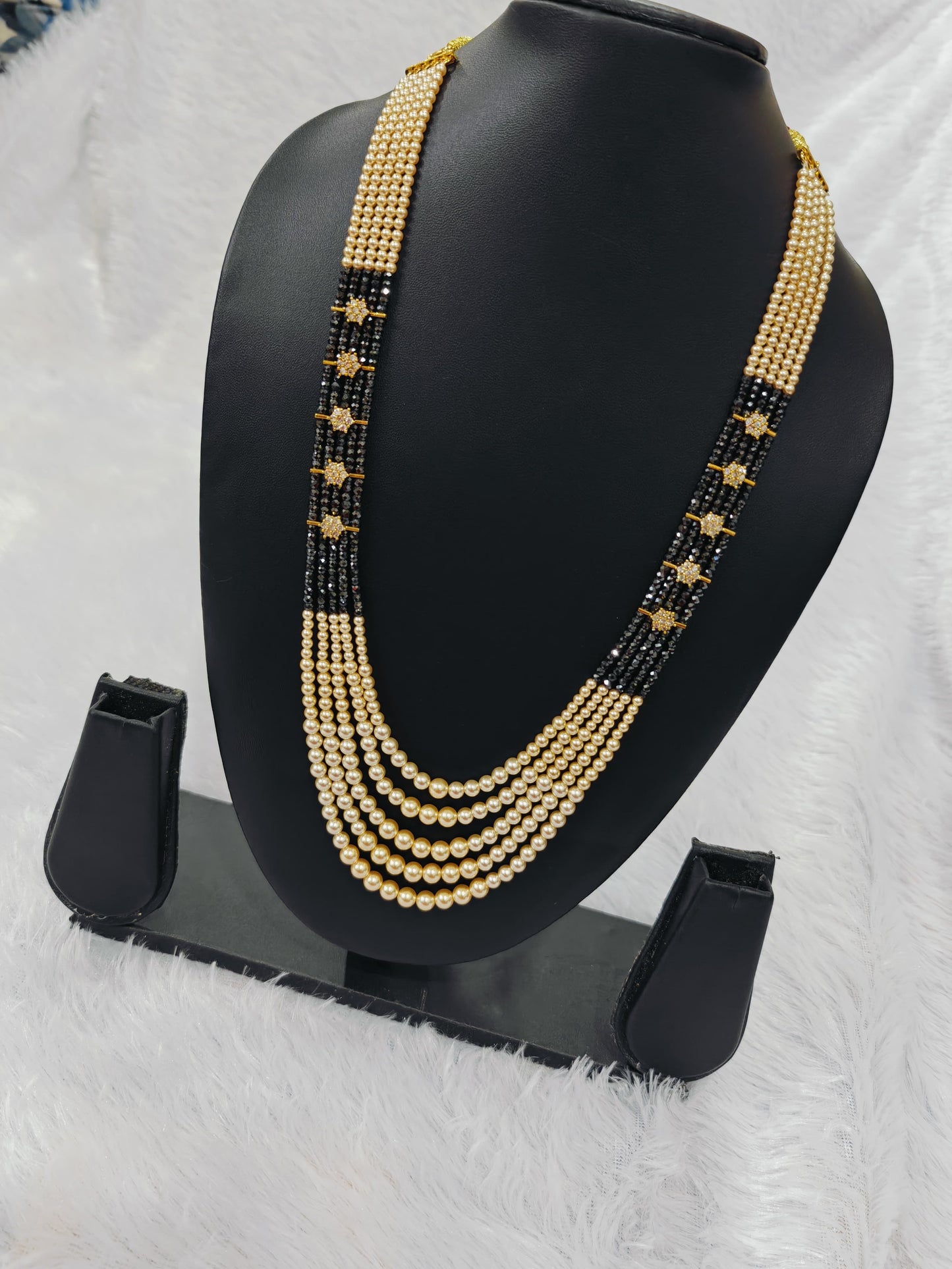 Swarovski Black CZ Crystal Beads Necklace