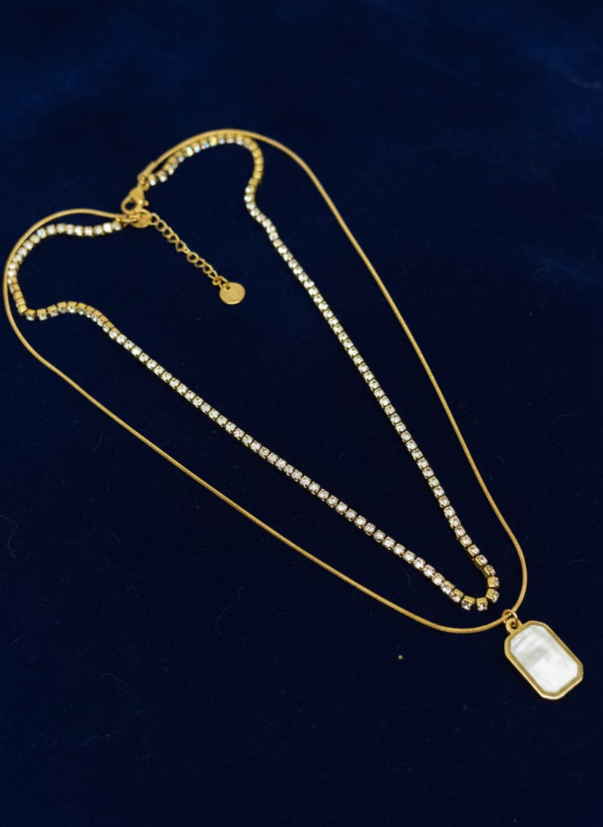 18k Gold Plated Double Layer Necklace