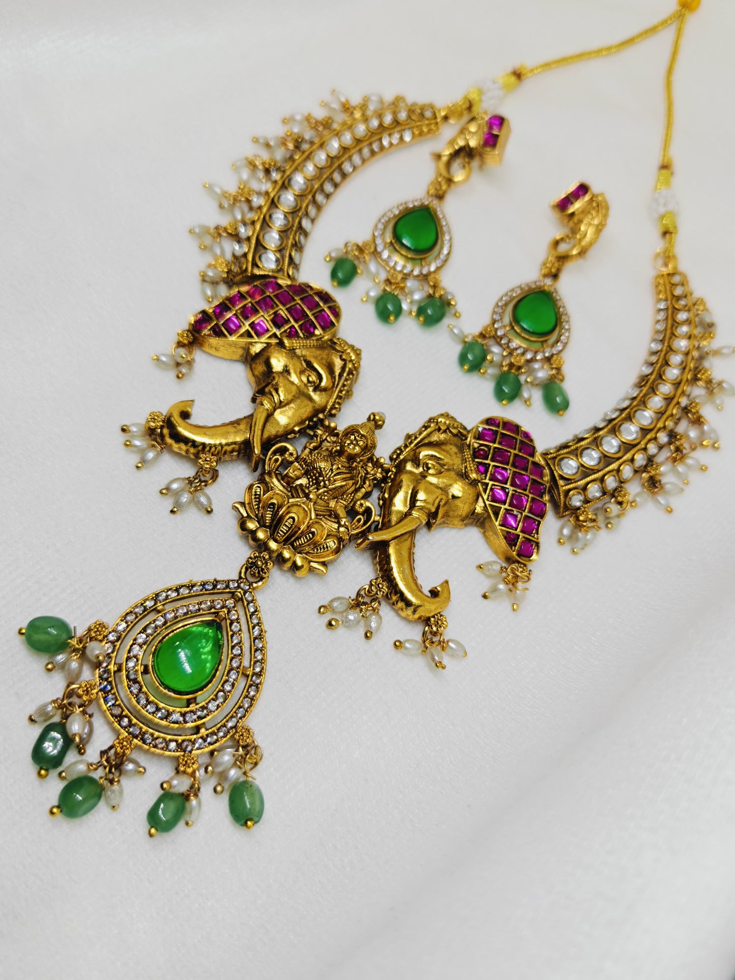 Lakshmi Elephant Hasli Necklace
