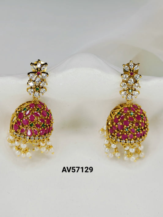 AD Jhumka With Pearl Drop