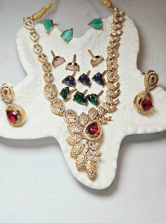 Necklace set with interchangeable studs