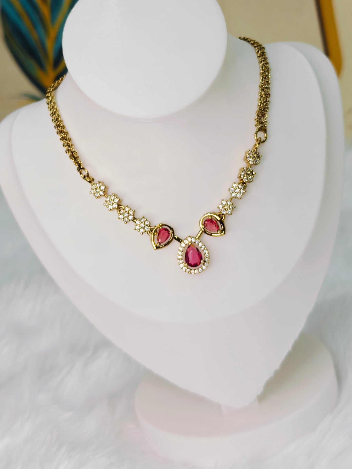 AD Ruby Pink Necklace